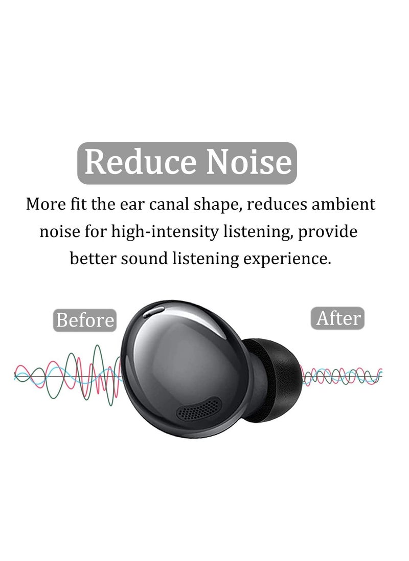 XICEN - 6 Pairs Memory Foam Galaxy Buds 2 Pro Ear Tips Buds S M L 3 Size Replacement  Earbuds Compatible with Samsung Galaxy Buds Pro 2 Pro Black - Image 1