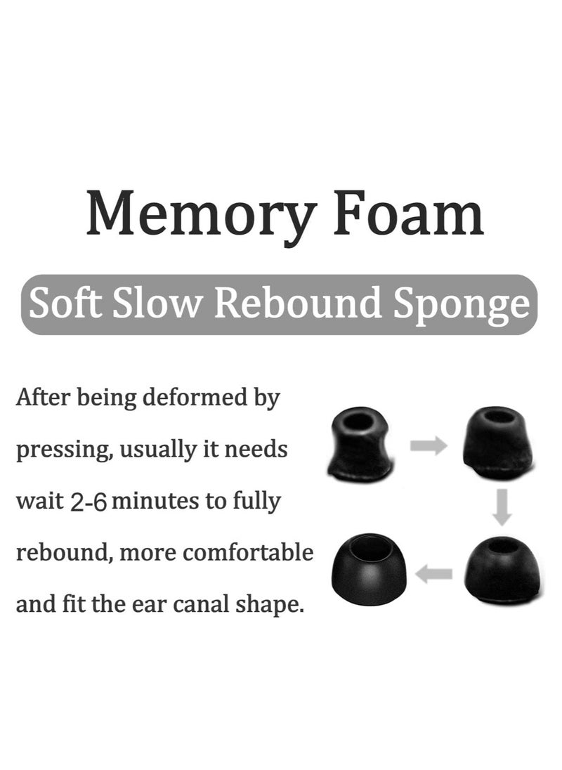 XICEN - 6 Pairs Memory Foam Galaxy Buds 2 Pro Ear Tips Buds S M L 3 Size Replacement  Earbuds Compatible with Samsung Galaxy Buds Pro 2 Pro Black - Image 1