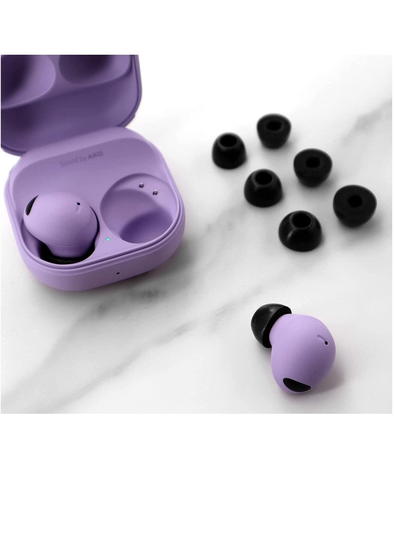 XICEN - 6 Pairs Memory Foam Galaxy Buds 2 Pro Ear Tips Buds S M L 3 Size Replacement  Earbuds Compatible with Samsung Galaxy Buds Pro 2 Pro Black - Image 1