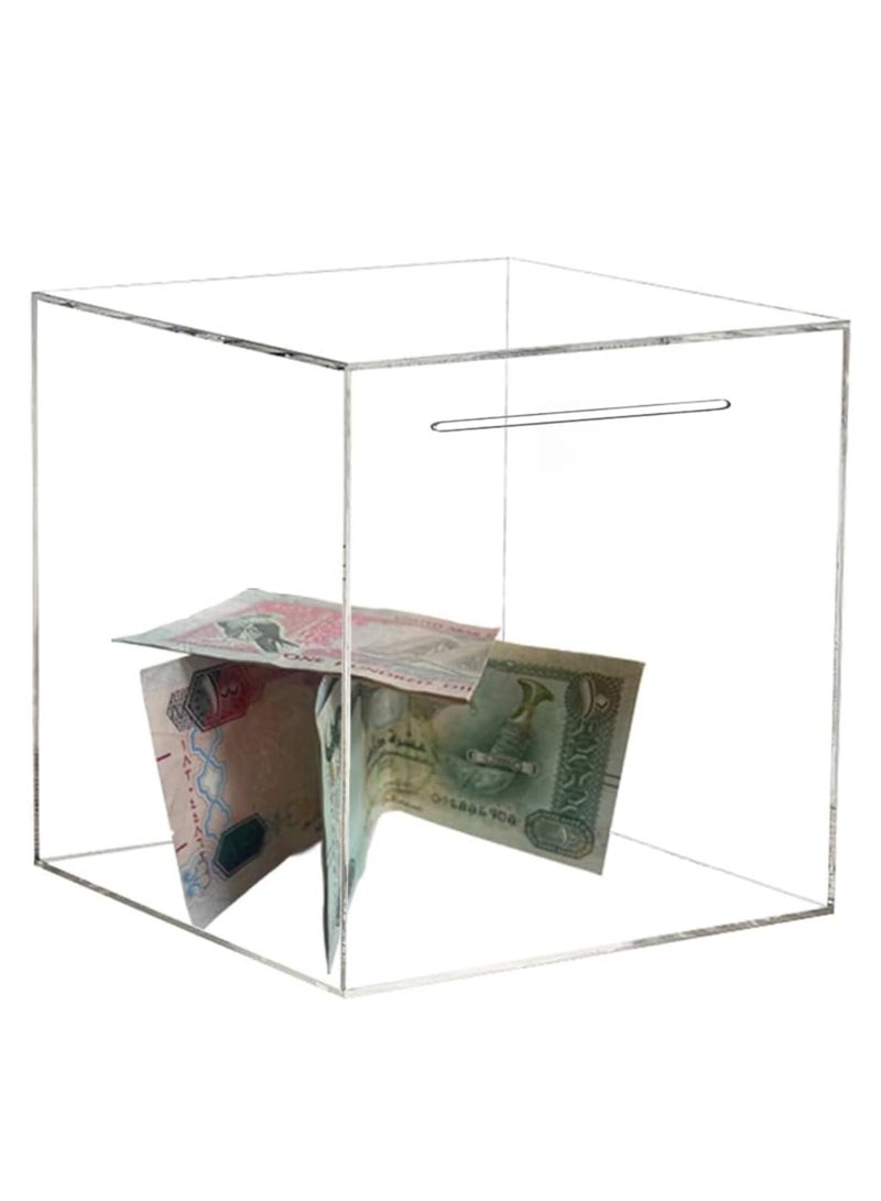 Bait Al Noor Gifts Clear Acrylic Piggy Bank for Adults, Unopenable Money Box, Kids' Money Banks Transparent Coins Saving Pot Cash Container Box Coin Jar - Image 5