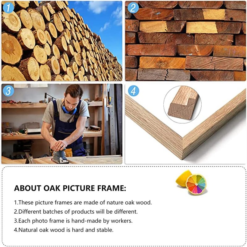 ATOBART مجموعة أطارات صور من مقاس 8x10، تتكون من 2 أطارات، بلون خشبي طبيعي، مزودة بزجاج حقيقي، مناسبة لتزيين الحائط أو الطاولة، كهدايا لأعياد الميلاد أو عيد الميلاد. - Image 5
