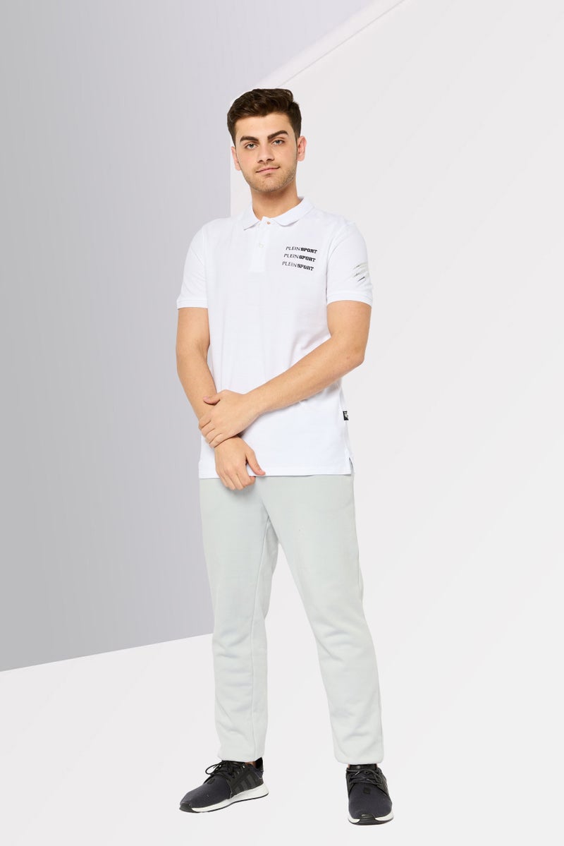 PHILIPP PLEIN تي شيرت بولو رياضي للرجال بأكمام قصيرة من بلاين سبورت، أبيض - Image 2