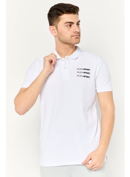 Plein Sport Men Sportswear Fit Short Sleeves Outdoor Polo Shirt, White  - Image 1