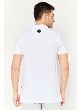 Plein Sport Men Sportswear Fit Short Sleeves Outdoor Polo Shirt, White  - Image 4