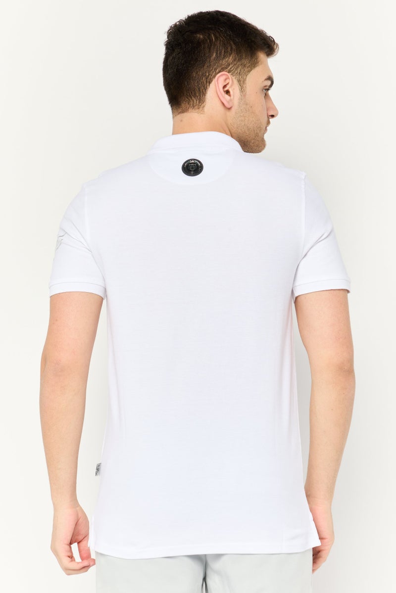 PHILIPP PLEIN تي شيرت بولو رياضي للرجال بأكمام قصيرة من بلاين سبورت، أبيض - Image 4