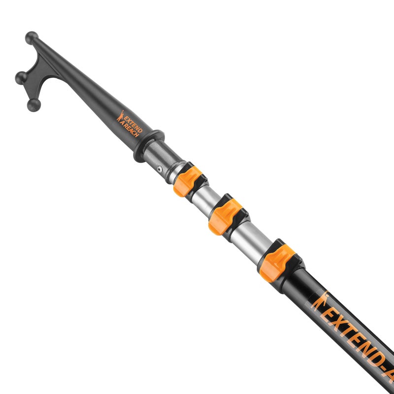 EXTEND-A-REACH Telescoping Boat Hook Pole for Docking // 5-12 ft Extension Push Pole for Boating // Aluminium Dock Pole with Hook // Multi-Purpose Telescopic Pole: Non-Slip, Durable, Floating, Lightweight u0026 Sturdy - Image 1