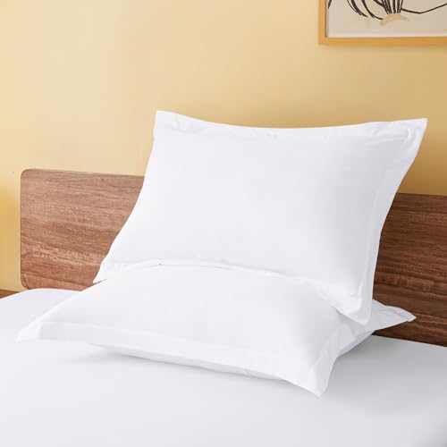 vveiiye Euro Pillow Shams Set of 2 White Pillow Shams Soft Microfiber Pillow Covers with Envelope Closure, Fade, Wrinkle and Shrink Resistant Bed Pillow Cases, 26 × 26 Inches - Image 2