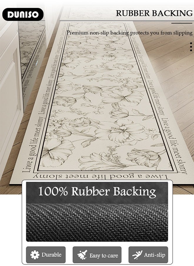 DUNISO 2 PCS  Kitchen Mats and Rugs Set , Non Slip Heavy Duty Standing Mat, Quick Dry Diatom Mud Floor Mat,  Extra Soft and Absorbent Floor Mats for  Kitchen, Bath, Office, Laundry(40*60cm+40*120cm)  - Image 2