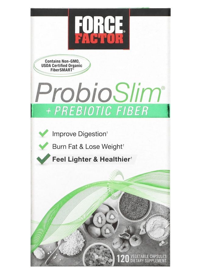 Force Factor ProbioSlim + Prebiotic Fiber 120 Vegetable Capsules
