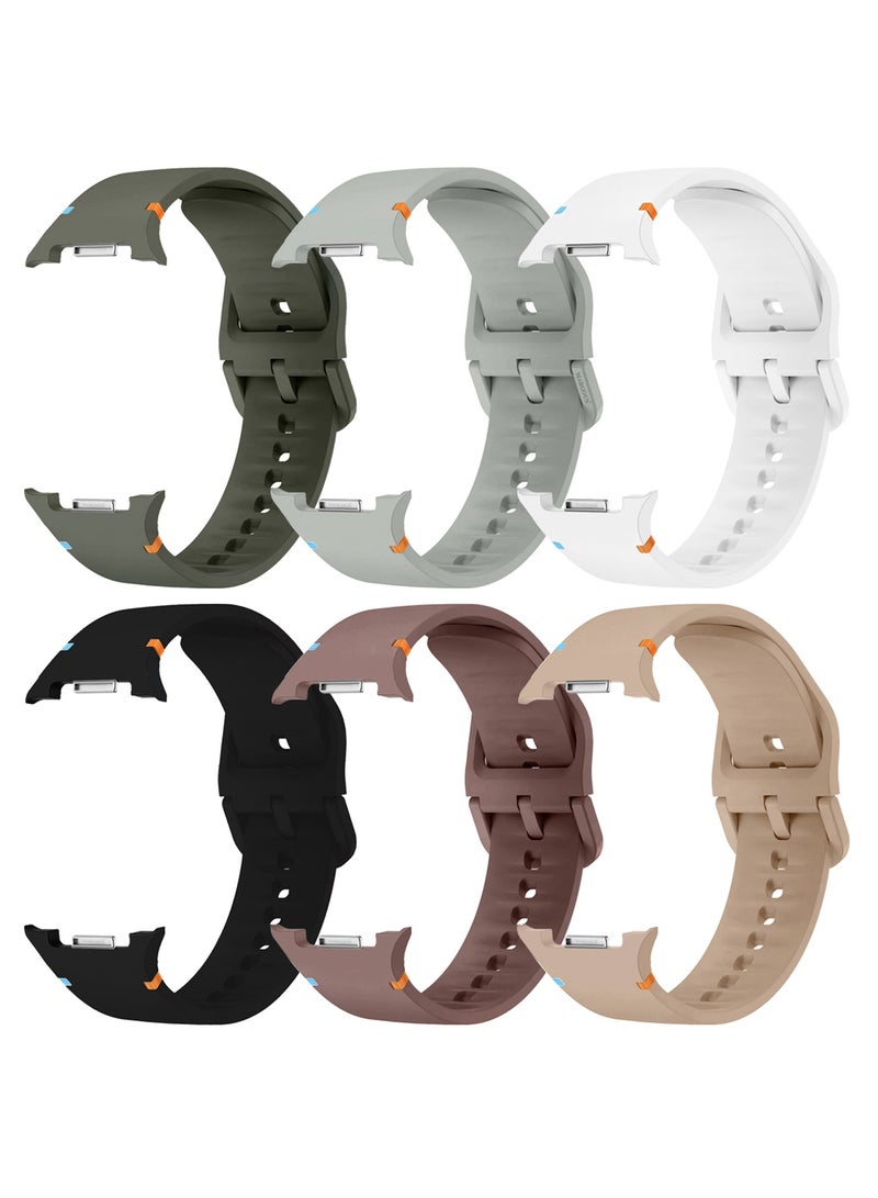 6Packs Sport Band for Galaxy Watch 8 40mm 44mm and Watch 8 Classic 46mm, Silicone Replacement Strap, M/L Size - Image 1
