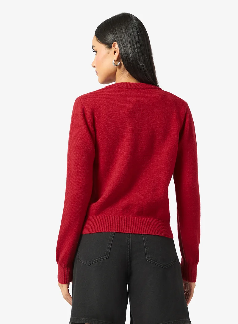 Ginger Bow Detail Button Up Cardigan