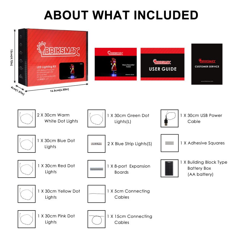BRIKSMAX Led Lighting Kit for LEGO-76223 Nano Gauntlet - Compatible with Lego Marvel Building Blocks Model- Not Include The Lego Set - Image 4