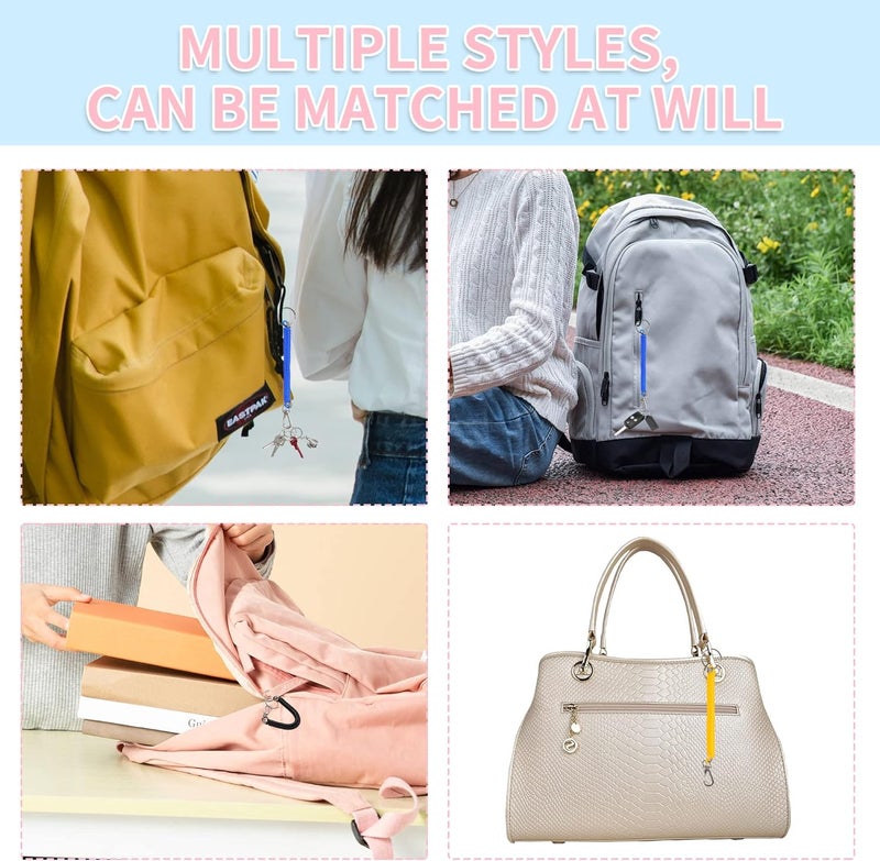 HW 12pcs Retractable Coil Spring Keychain 6 colors Spiral Cord Coil Keychain Holder with Key Ring  Lobster Clasp for Keys Wallet Cellphone and Other Important Item - Image 5