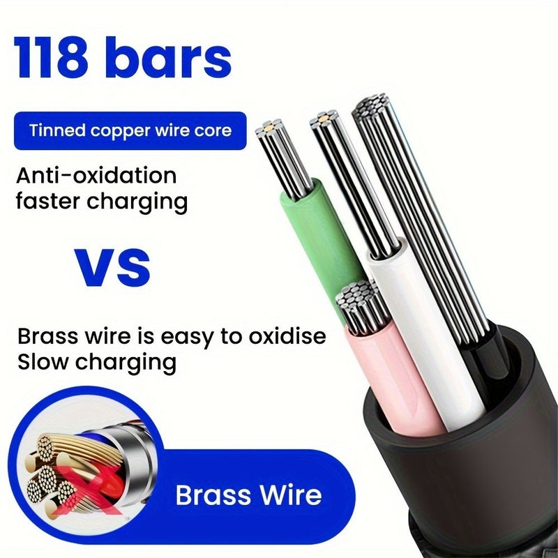 Blue 0.25cm Type C USB Fast Charging Data Cord Short Portable Cable for Power Bank Mobile Phone - Image 3