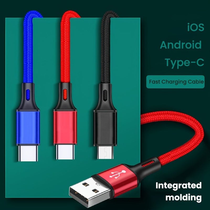 Blue 0.25cm Type C USB Fast Charging Data Cord Short Portable Cable for Power Bank Mobile Phone - Image 5