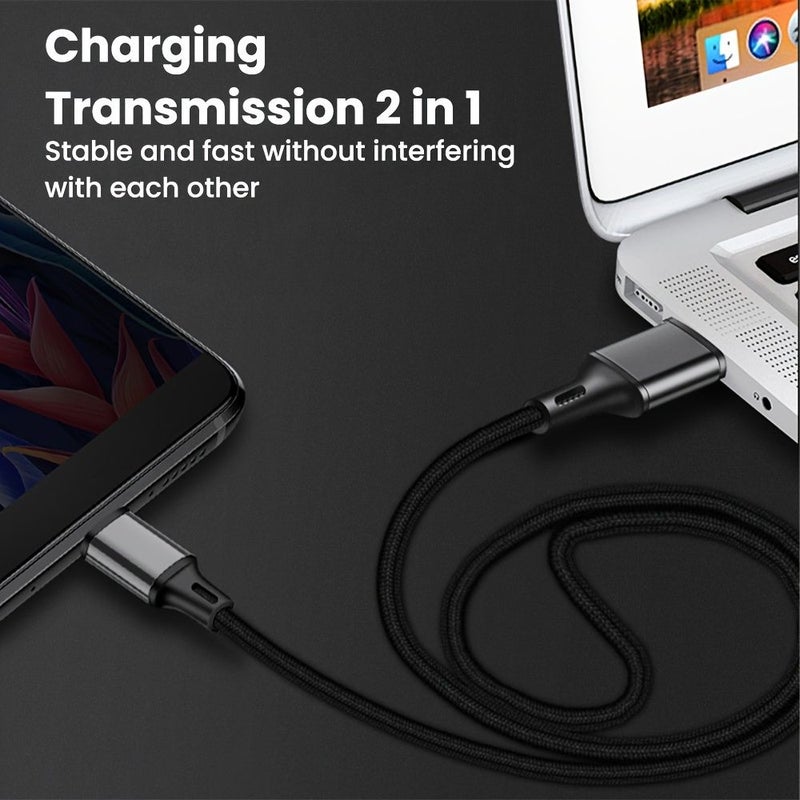 Blue 0.25cm Type C USB Fast Charging Data Cord Short Portable Cable for Power Bank Mobile Phone - Image 4