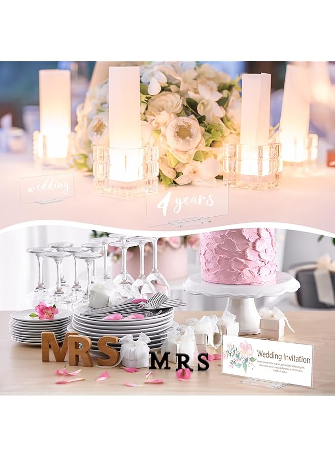 erorex 10 Pcs Acrylic Place Card Stands Clear Table Display Holder Acrylic Sign Stand Wedding Table Number With Card Slot For Wedding Reception Office Menu Diy Art Meeting Rectangle 5.9 X 4 Inch - Image 2