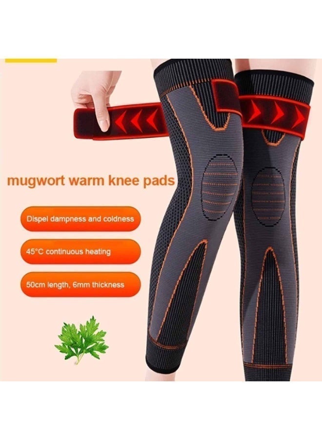 AZMARO 2PCS Long Knee Brace, Full Leg Compression Sleeve with Anti-Slip Silicone, Breathable Knee Support for Men & Women, Pain Relief for Arthritis & Joint Injuries, Sports Knee Pads for Running, Basketball & Gym - Image 3