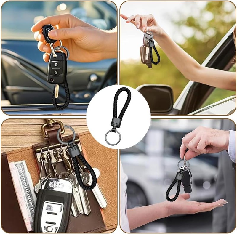 WOLMIK Braided Leather Key Fob - High-Quality Key Holder and Key Ring for Car, Motorcycle, and Home - Image 4
