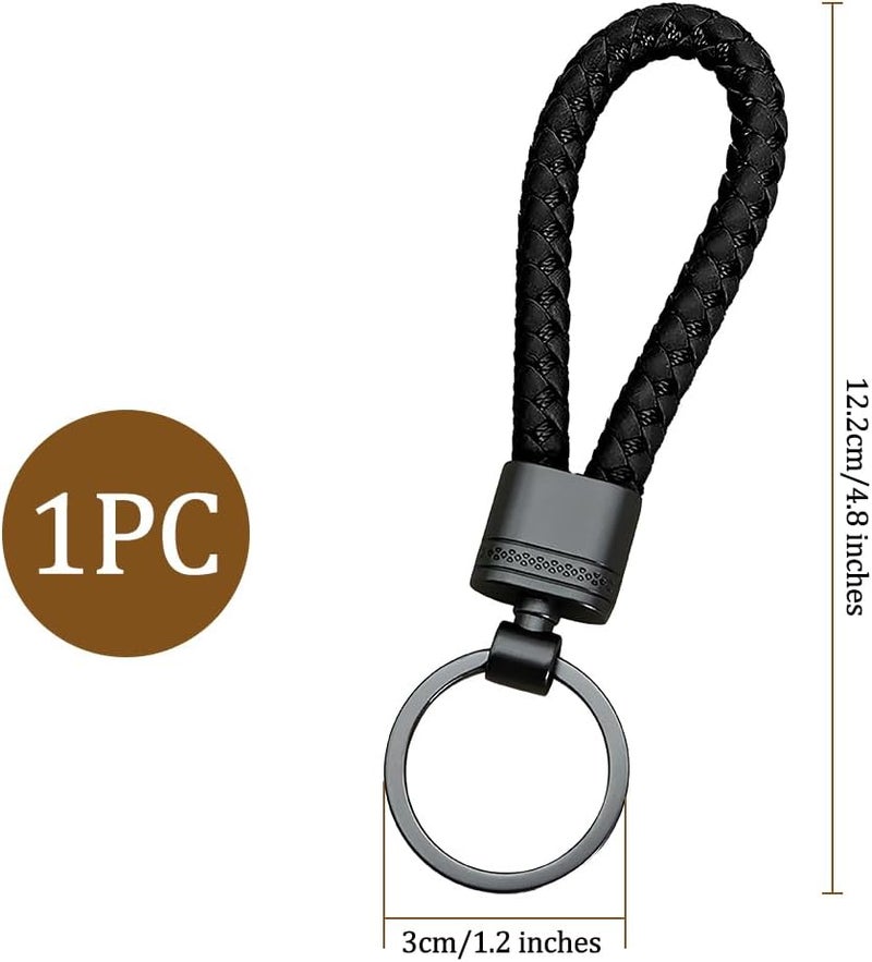 WOLMIK Braided Leather Key Fob - High-Quality Key Holder and Key Ring for Car, Motorcycle, and Home - Image 2