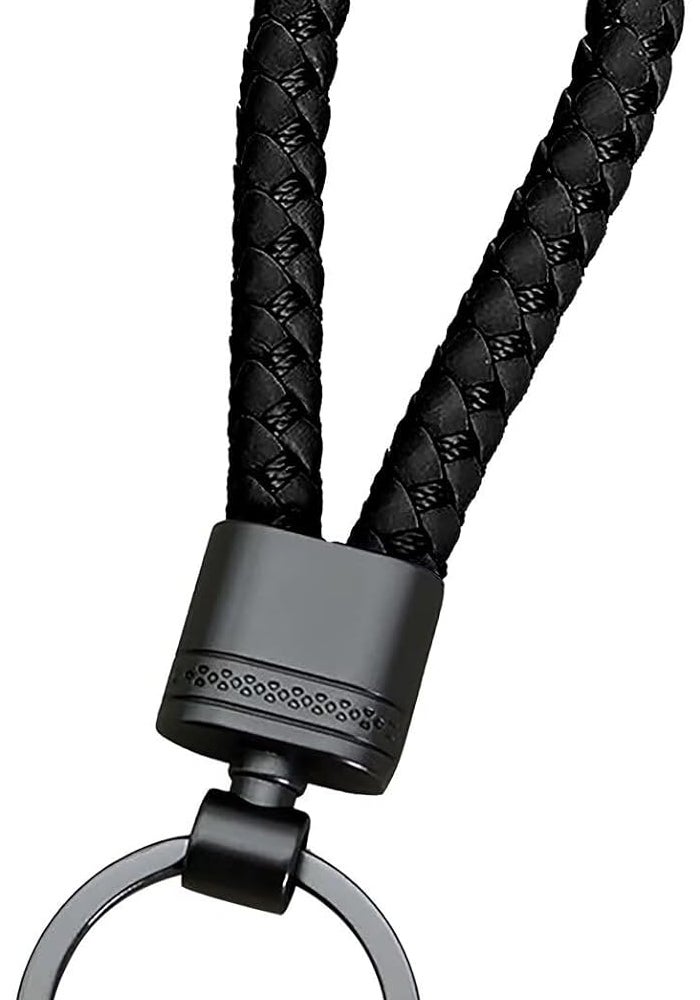 WOLMIK Braided Leather Key Fob - High-Quality Key Holder and Key Ring for Car, Motorcycle, and Home - Image 1