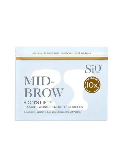 SiO Beauty Mid-Brow Forehead Anti-Wrinkle Patch - Rapid Overnight Reusable Silicone Patch to Reduce Furrows, Expression Lines, and the 11s