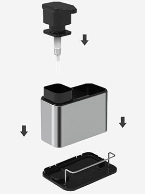SHREVI Soap Dispenser for Kitchen Sink3in1 Sponge Holder for Kitchen Sink Stainless Steel Kitchen Sink Caddy Organizer - Image 3