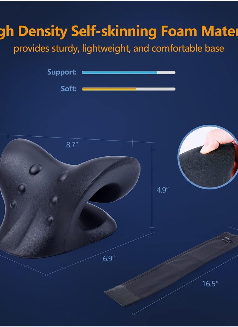 ABJ - Neck Massager Stretcher for Neck Pain Relief, Heated Cervical Traction Device Pillow with Graphene Heating Pad Massager, Pillow Neck Stretcher Relaxer, Heating Pad for Pain Relief and Spine Alignment - Image 1