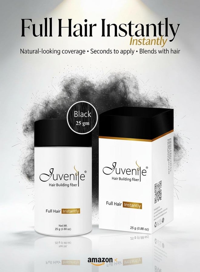 جوفينايل ألياف بناء الشعر للأطفال | ألياف تكثيف فورية للرجال والنساء | مُخفي لفروة الرأس في المناطق الخفيفة والصلع | أسود | 25 غرام - Image 2
