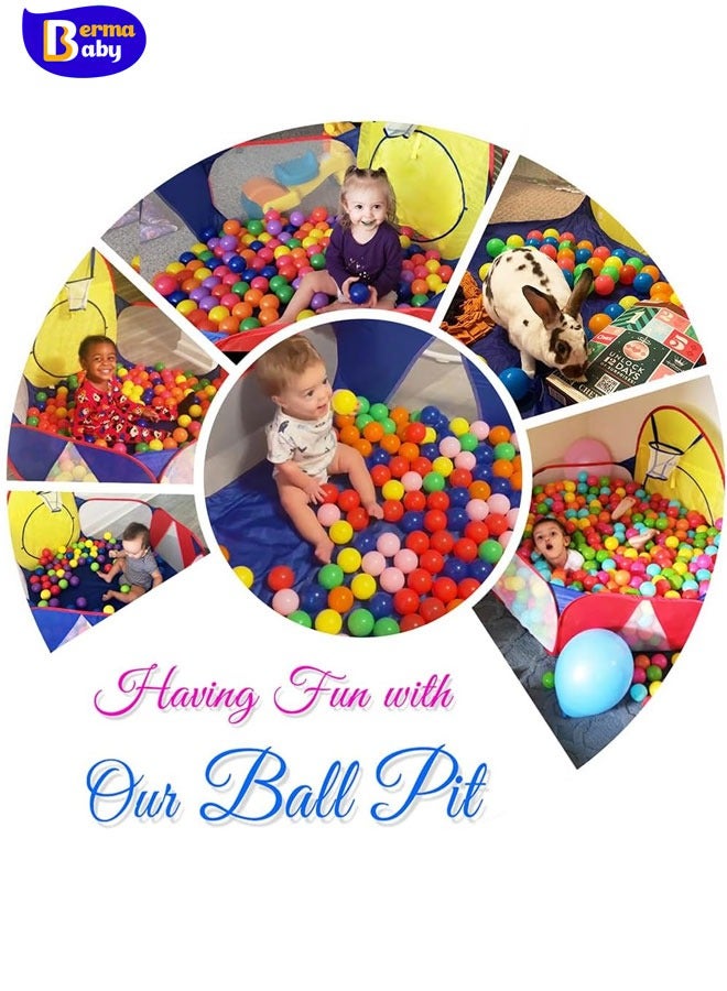 Berma Baby Kids Ball Pit Large Pop Up Childrens Ball Pits Tent for Toddlers Playhouse Baby Crawl Playpen with Basketball Hoop and Zipper Storage Bag, Balls Not Included  - Image 2