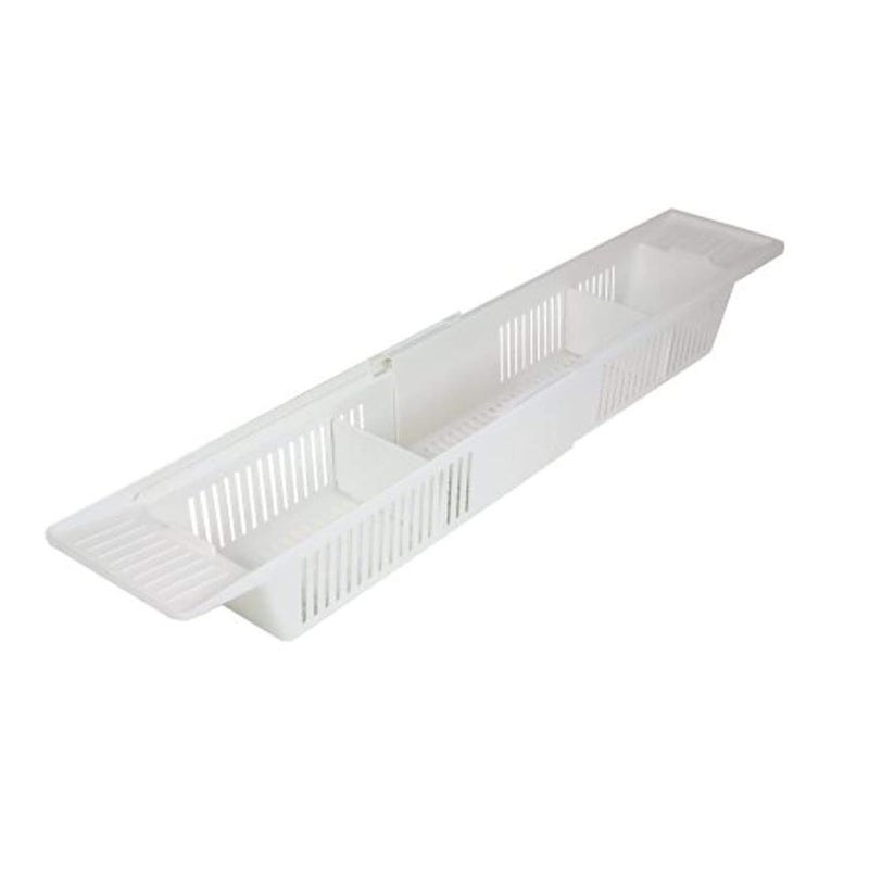 Kidco Bath Toy Organizer Storage Basket, 3 Compartment Horizontal Large Openings Bath Toy Organizer for Tub, Large Capacity Bath Toy Organizer with Large Openings, White - Image 1
