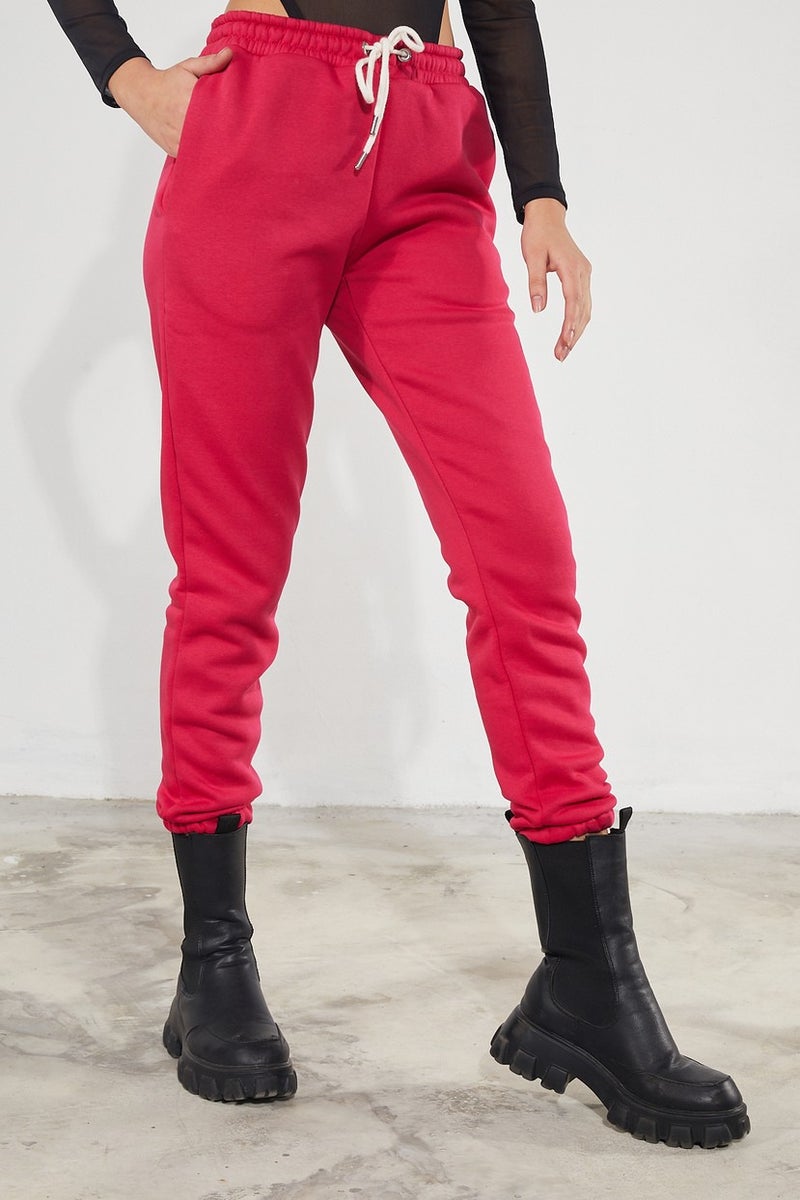 Twenty3 Women's Basic 3 Thread Raised Elastic Legs Thick Jogger Sweatpants  - Image 3