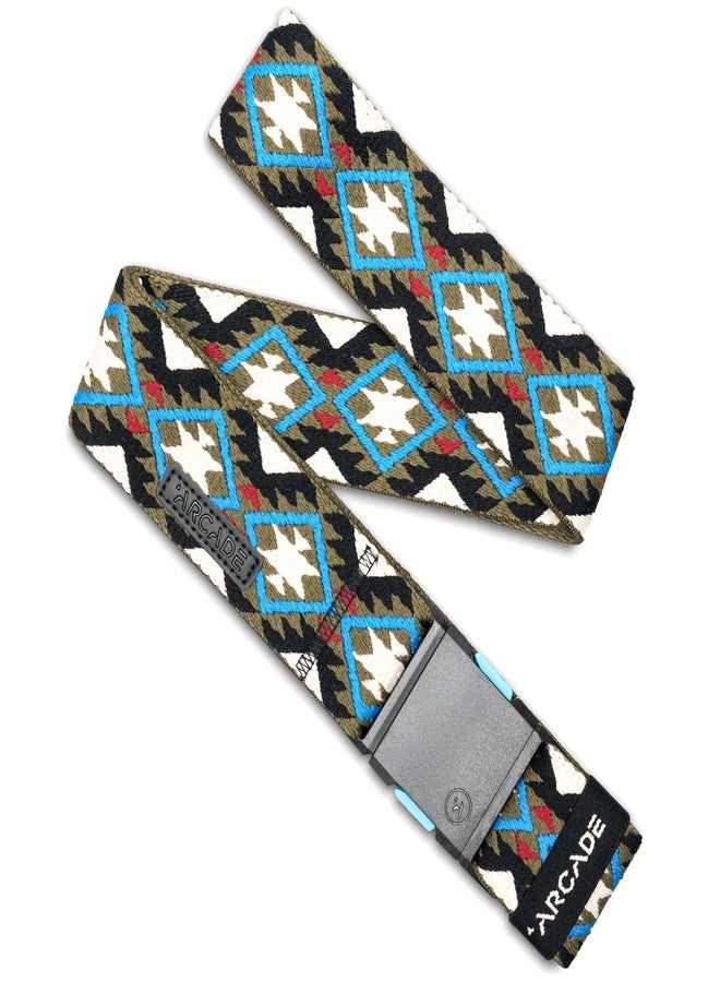 Arcade Belts A2 Twilight Unisex Adventure Belt: Heavy Duty Stretch, Metal Free Buckle, Oat/Turquoise - Image 1