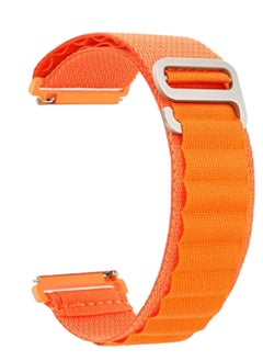 20mm Stretch Nylon Metal Alpine Loop Woven Strap For Oraimo Tempo S2 OSW-11N- Smart Watch - With Titanium G Hook  Orange