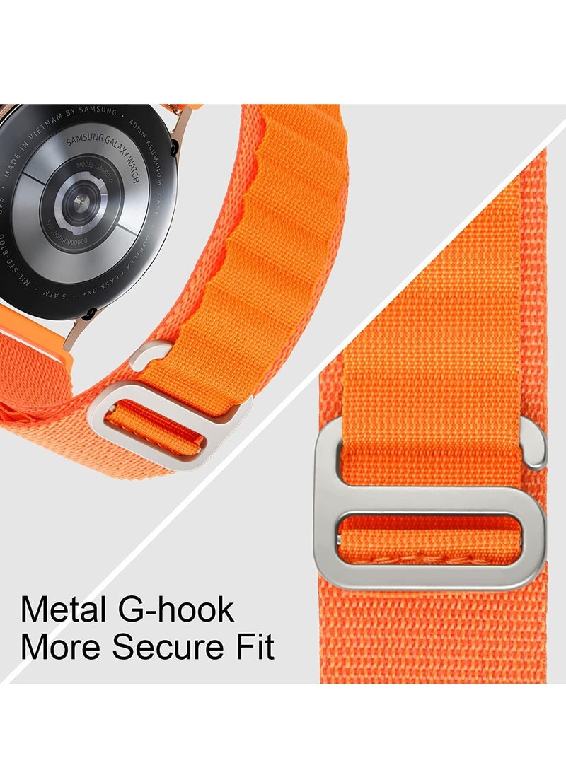 Generic - 20mm Stretch Nylon Metal Alpine Loop Woven Strap For Oraimo Tempo S2 OSW-11N- Smart Watch - With Titanium G Hook  Orange - Image 1