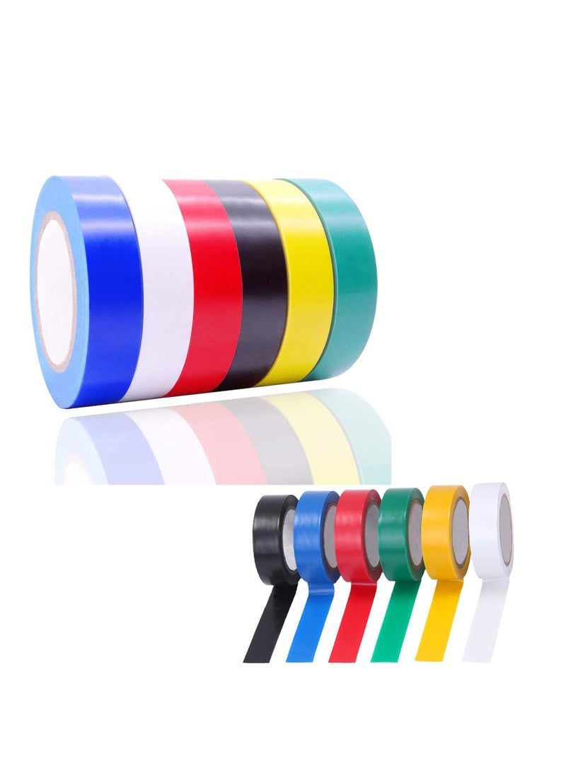 SUNSAR Adhesives, Sealers and Tapes, Electrical Tape PVC Electrical Wire Insulating 18mm x 10m(Pack of 6) - Image 1