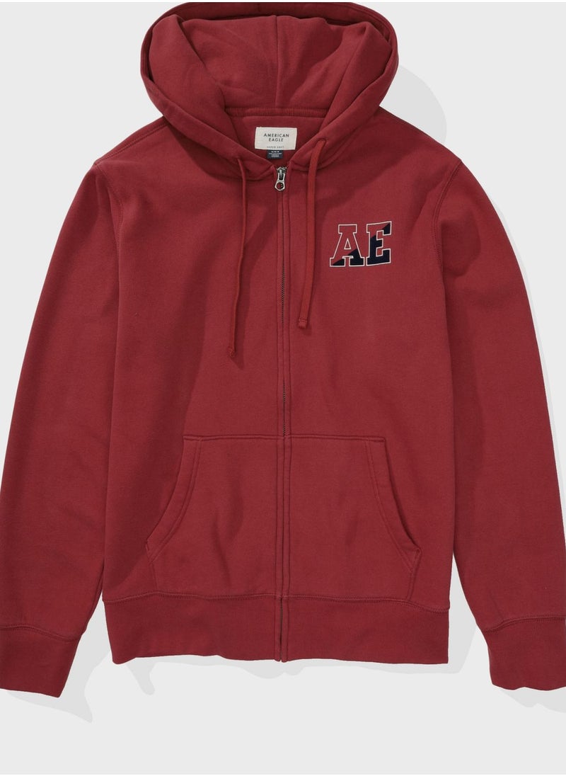 American Eagle - Graphic Zip Through Hoodie - Image 1