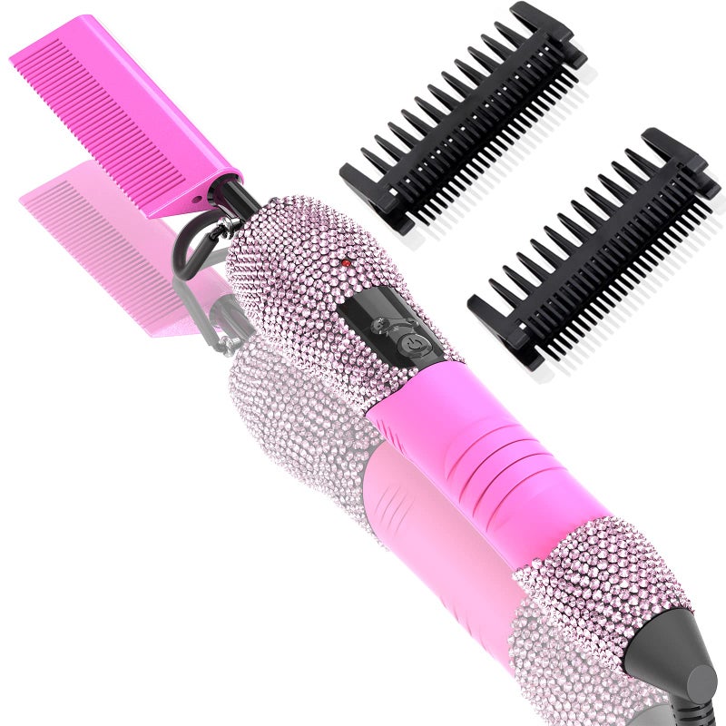 Dan Technology 500â„‰ Hot Comb for Wigs, Diamond Hair Straightener, 7 Temperature Settings, 60 Min Auto-Off, Professional Styling Tool for Natural Black Hair - Image 1