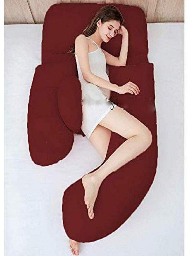 Pexmoon Pillow Mommy Premium Full Body Pregnancy Pillow G-Shaped Maternity Pillow with Cotton Zippered Cover (Maroon) - Image 2