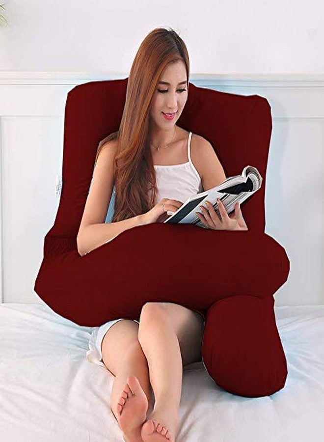 Pexmoon Pillow Mommy Premium Full Body Pregnancy Pillow G-Shaped Maternity Pillow with Cotton Zippered Cover (Maroon) - Image 5