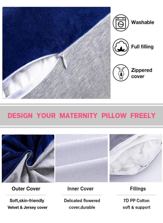 Pexmoon Pillow Mommy Premium Full Body Pregnancy Pillow G-Shaped Maternity Pillow with Cotton Zippered Cover (Maroon) - Image 3