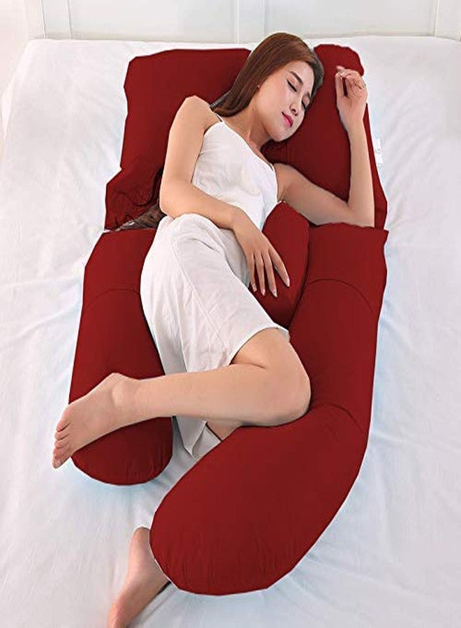 Pexmoon Pillow Mommy Premium Full Body Pregnancy Pillow G-Shaped Maternity Pillow with Cotton Zippered Cover (Maroon) - Image 1