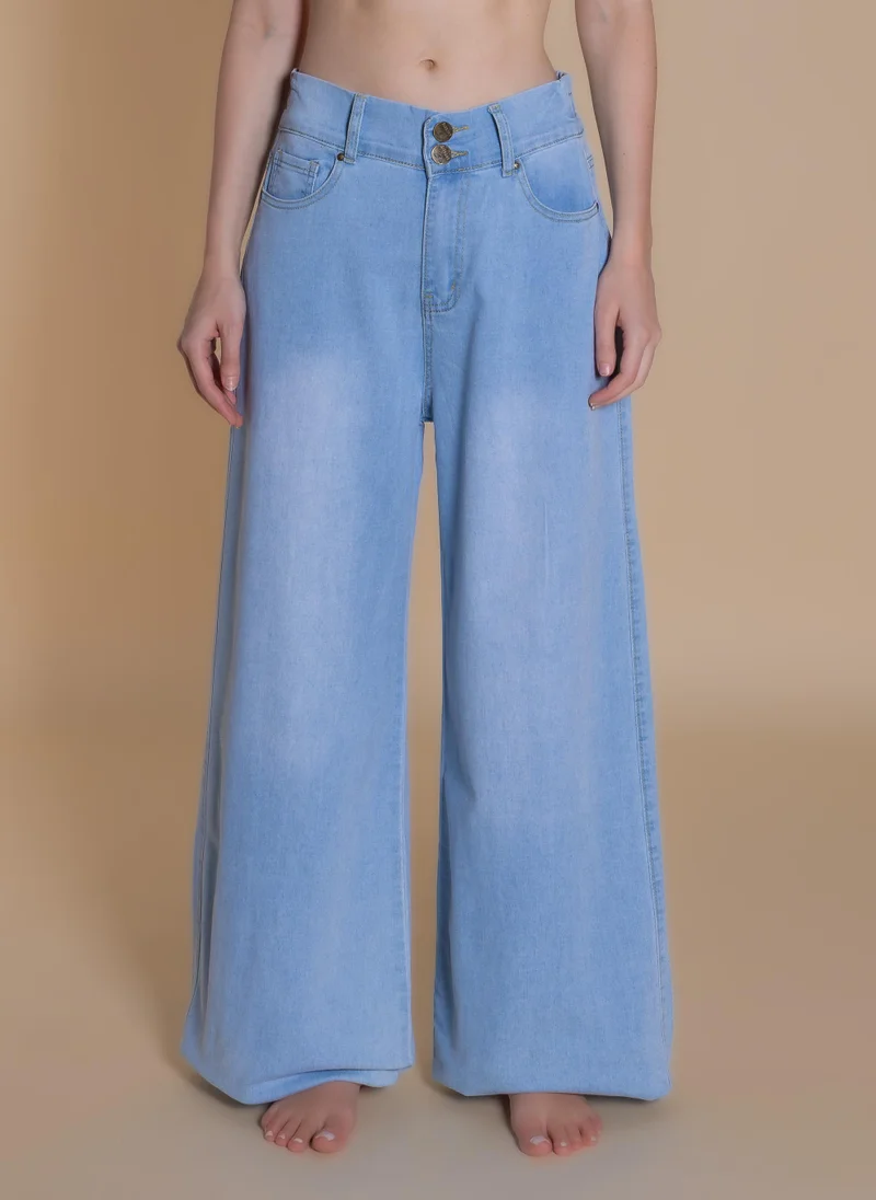 شايبس SOFT HIGH-WAIST DENIM TROUSERS