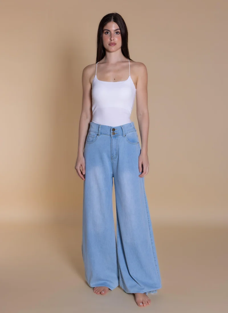 شايبس SOFT HIGH-WAIST DENIM TROUSERS