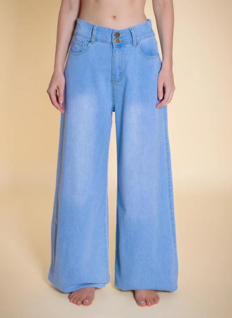 شايبس SOFT HIGH-WAIST DENIM TROUSERS