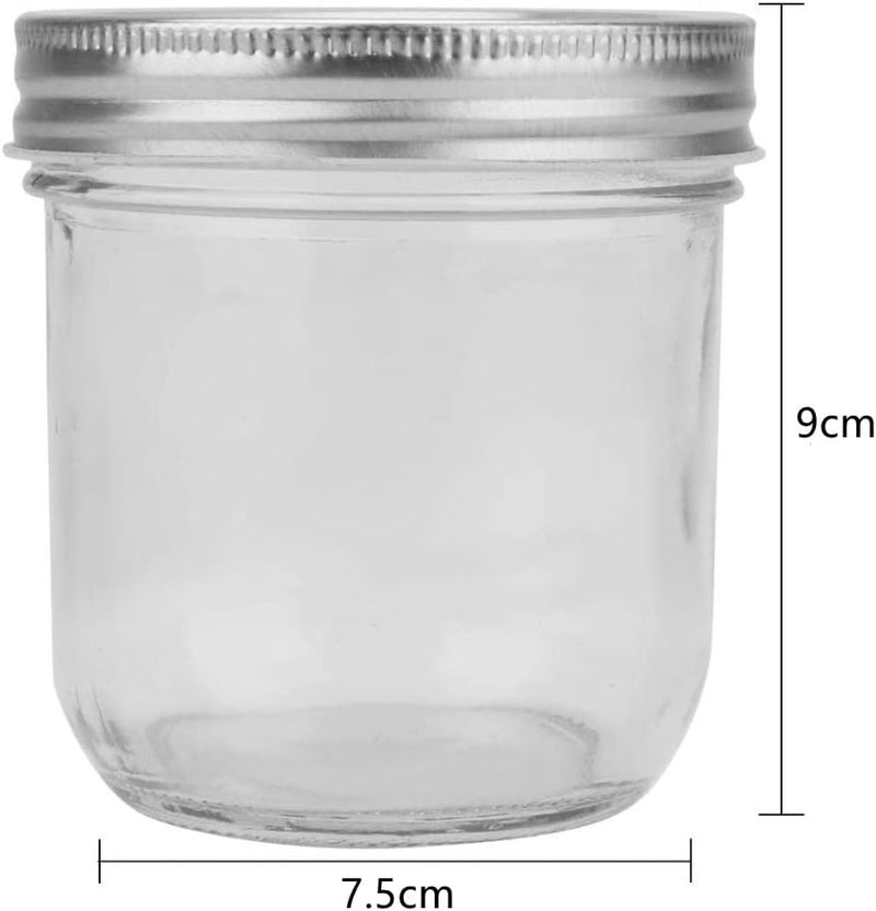 FUFU Mason Jars with Airtight Metal Regular Lids(10oz/300ml), Sealed Clear Glass Canning Jars with Wide Mouth for Spices, Honey, Jam, dessert，Jelly, of 12 - Image 2