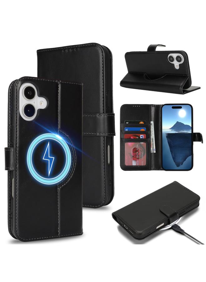 S-TOP Case For iPhone 14 Pro Genuine Leather Card Wallet MagSafe Phone Case - Image 5