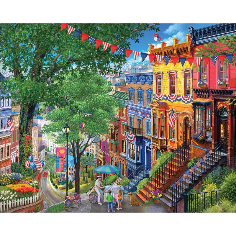 White Mountain Summer in The City Puzzle 1000 Piece Fourth of July Jigsaw Puzzles for Adults - Image 3