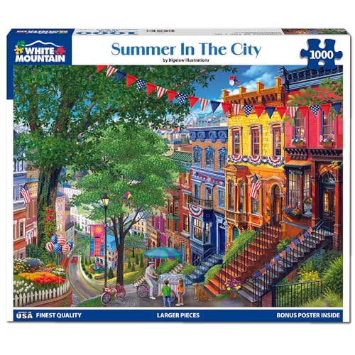 White Mountain Summer in The City Puzzle 1000 Piece Fourth of July Jigsaw Puzzles for Adults - Image 5