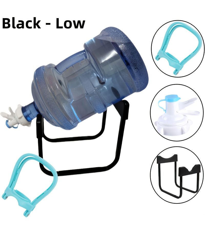 Black Detachable Bucket Rack With Water Nozzle And Handle For Home Office - Image 1